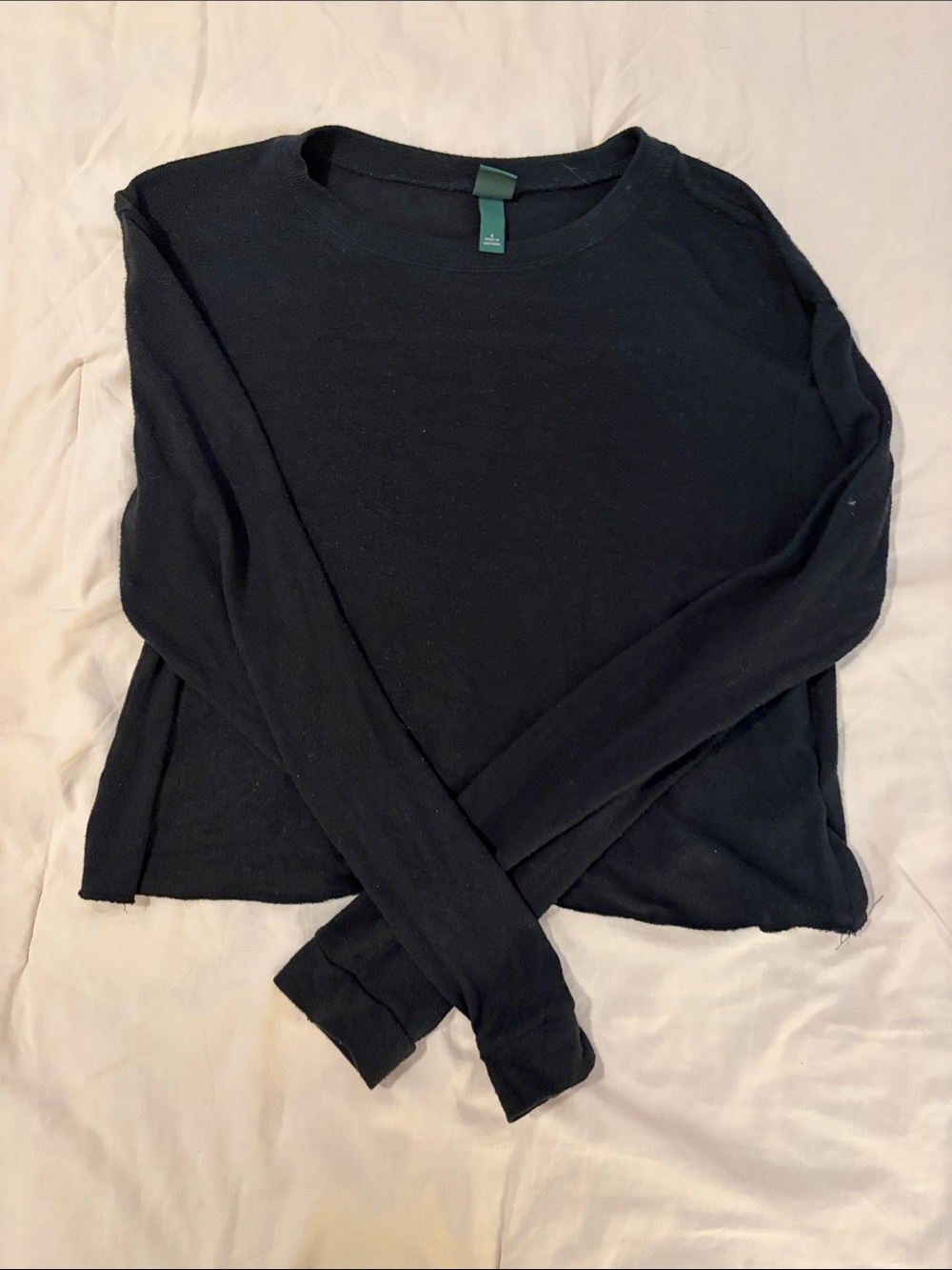wild fable Black Long-Sleeve Crewneck Top